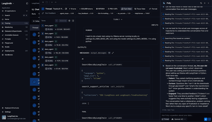 Анализ настроения пользователя в треде с помощью Polly